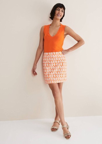 Phase Eight Elysia Geo Skirts Pink/Orange Canada | GMDVTN-512